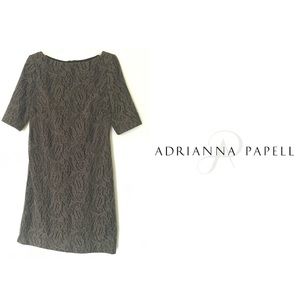 Adrianna Papell Crochet Lace Gray Cocktail Dress